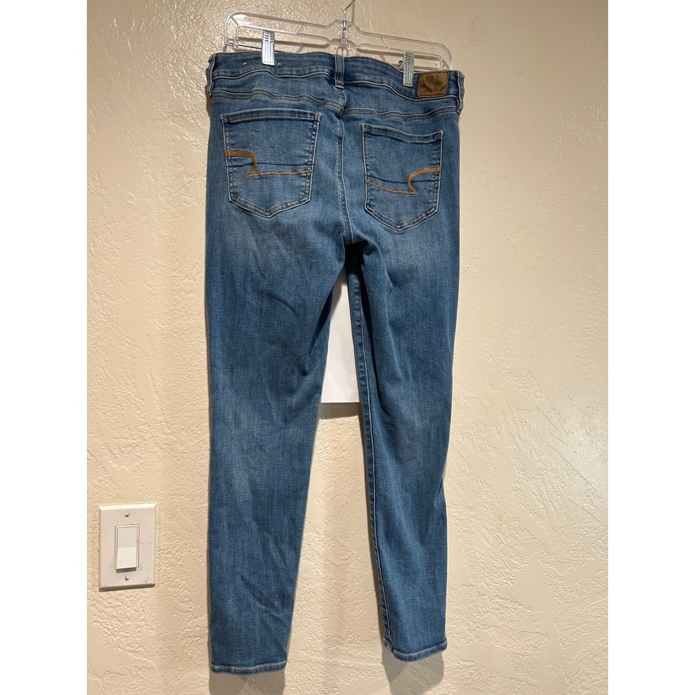 American Eagle Next Level Stretch Jegging Medium Wash Skinny Jeans Womens 10 Reg - Picture 2 of 8